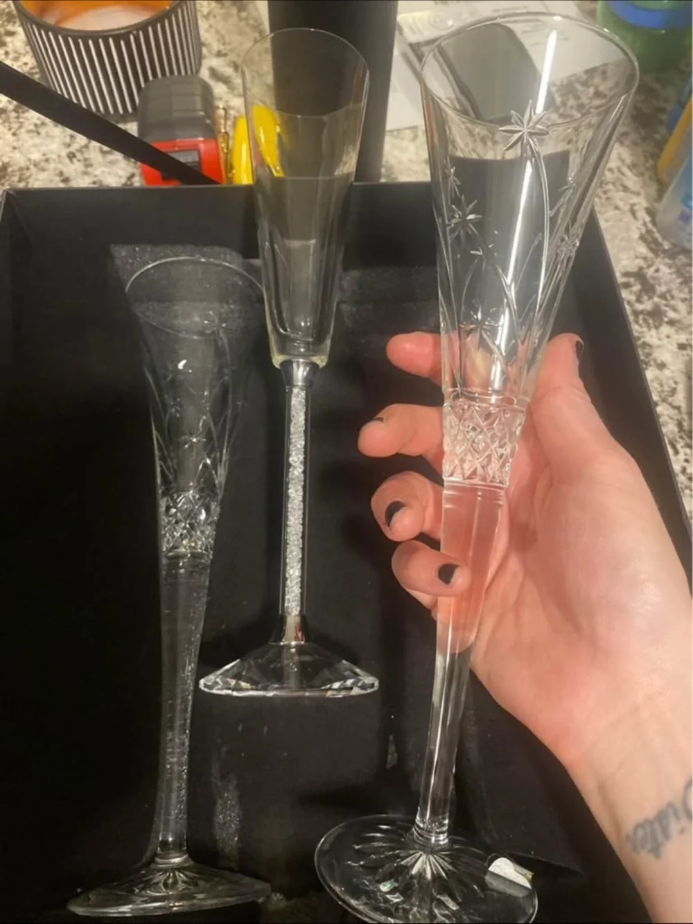 Waterford pair champagne